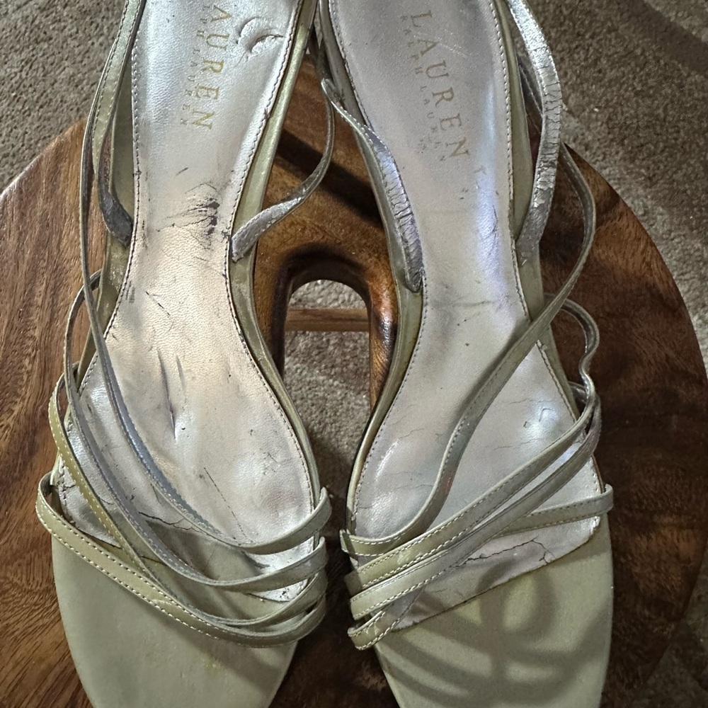 Lauren Ralph Lauren Metallic Strappy Heels
